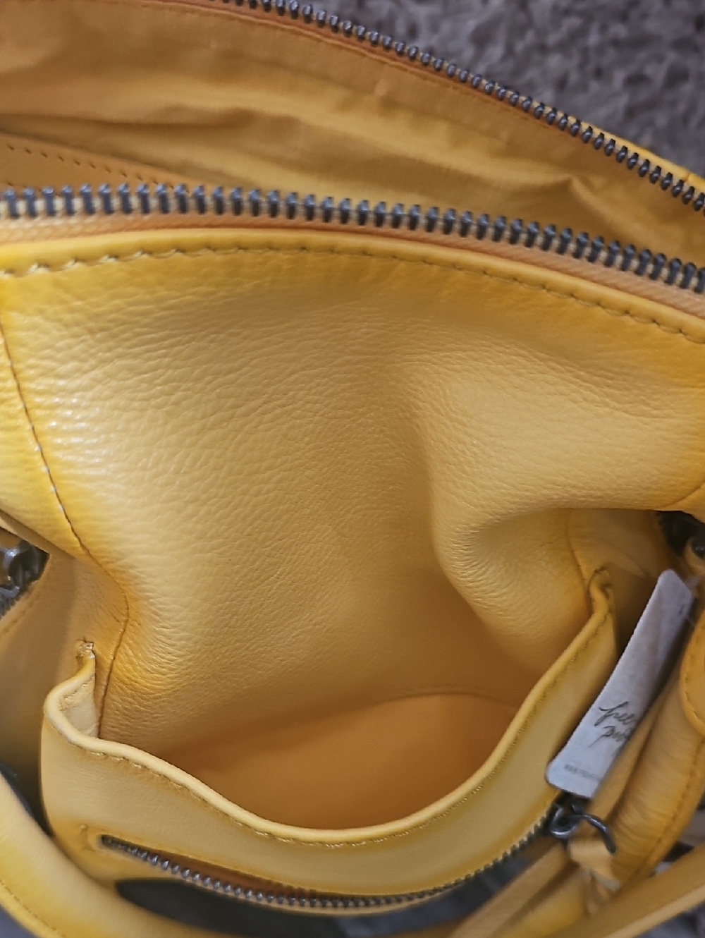 NWT Free People We The Free Baby Emerson Tote Bag Golden Sunset Leather Purse - Picture 10 of 12